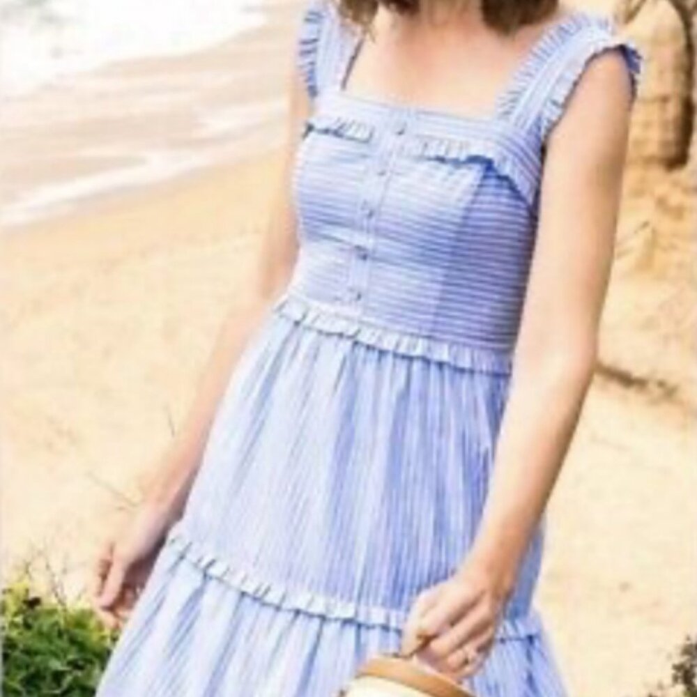 Gal Meets Glam 00 Courtney Tiered Midi Dress Cottagecore Sun Dress